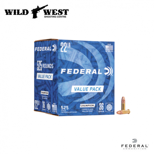 Federal 745 Champion Rimfire Rifle Ammo 22LR CPHP 36gr. 525 Round Pack