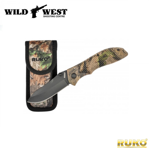 RUKO Knives #RUK0106 Drop Point Woodlands XTREME-3D Folding Knife