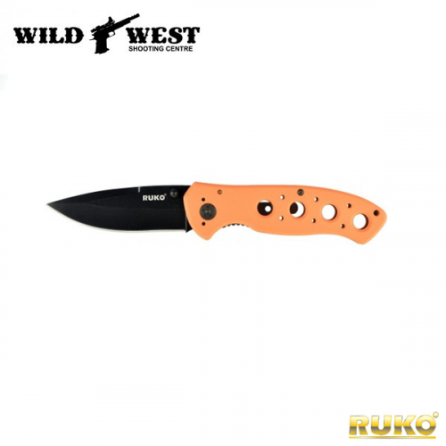 RUKO Knives #RUK0075BZ Blaze Orange Folding Hunting Knife