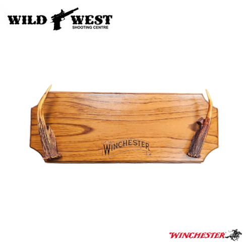Winchester Wall-Mount Gun Rack w/ Antler Hooks