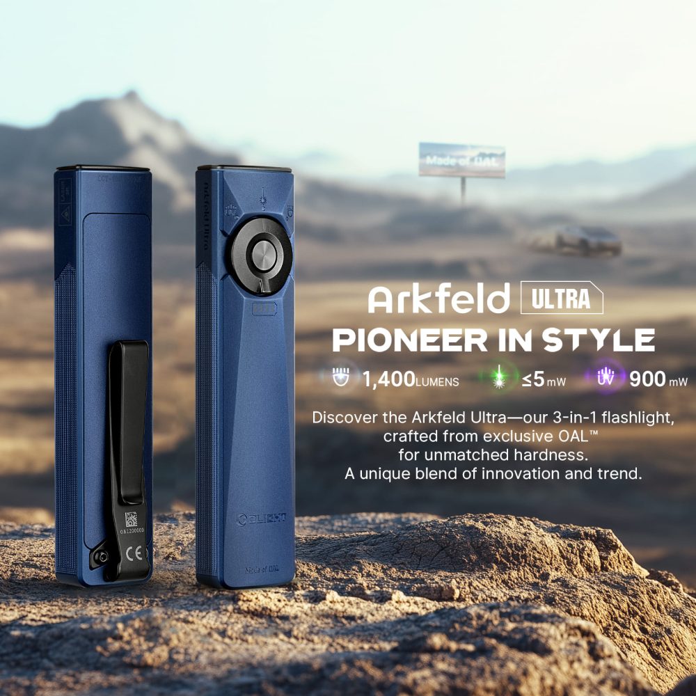 Olight Arkfeld Ultra 3 in 1 EDC Flashlight w/ O Aluminum Material - Navy Blue - Image 2