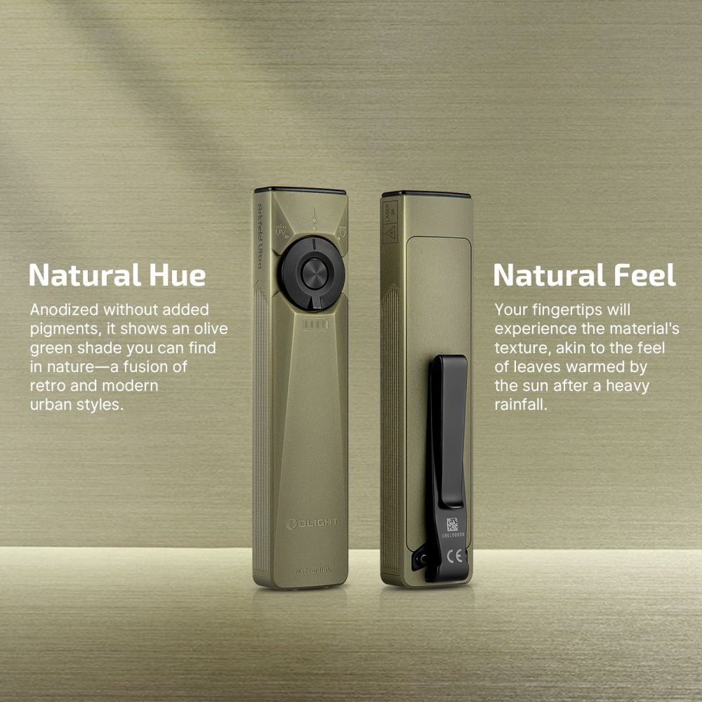 Olight Arkfeld Ultra 3 in 1 EDC Flashlight w/ O Aluminum Material - Olive Green - Image 8
