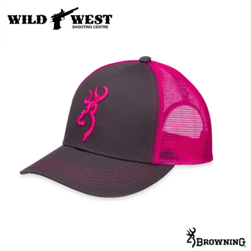 Browning Flashback Cap - Charcoal/Neon Pink