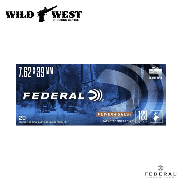 Federal 76239B Power-Shok Rifle Ammo 7.62X39 SOV 123gr. SP