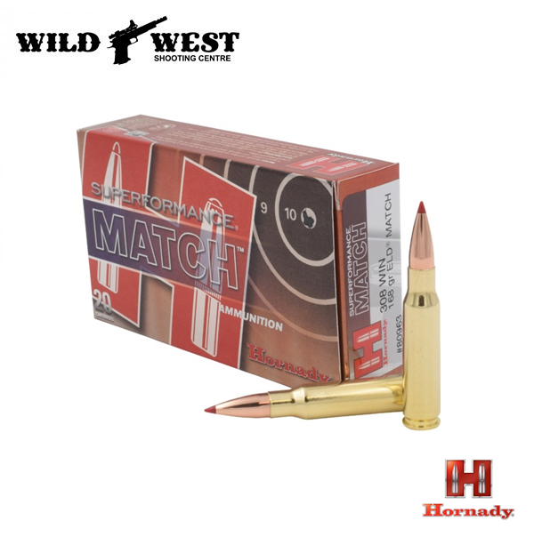 Hornady 80963 Superformance Match Rifle Ammo 308 WIN, ELD Match, 168gr.