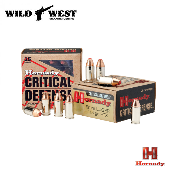 Hornady 90250 Critical Defense Pistol Ammo 9mm, FTX, 115gr., 1140fps