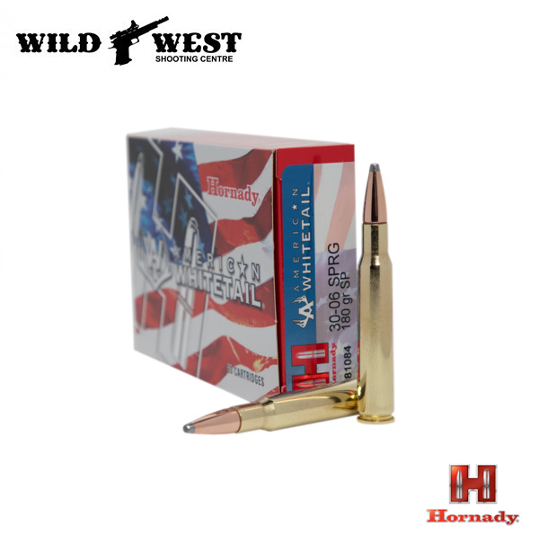 Hornady 81084 American Whitetail Rifle Ammo 30-06 SPRG 180Gr