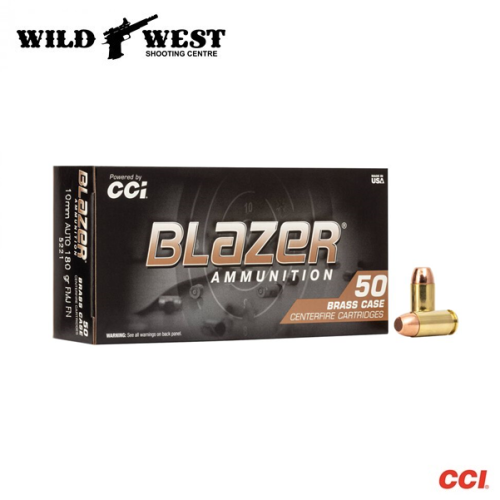 CCI 5221 Blazer Brass Centerfire Pistol Ammo 10MM 180gr FMJ FN  50rnds