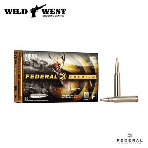 Federal P270TT1 Premium Vital-Shok Rifle Ammo 270 WIN 130gr. Trophy Bonded Tip