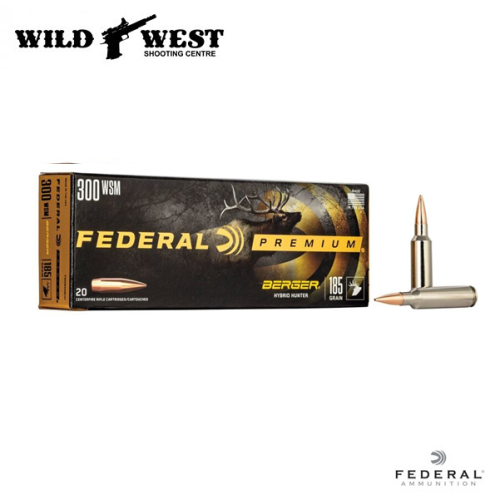 Federal P300WSMBCH1 Premium Berger Hybrid Hunter Rifle Ammo, .300 WSM 185gr. Berger Hybrid