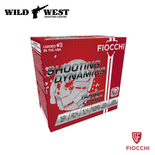 Fiocchi Shooting Dynamics 12ga. 2-3/4" 1-1/8oz. #7.5 1250fps - 250 Rounds