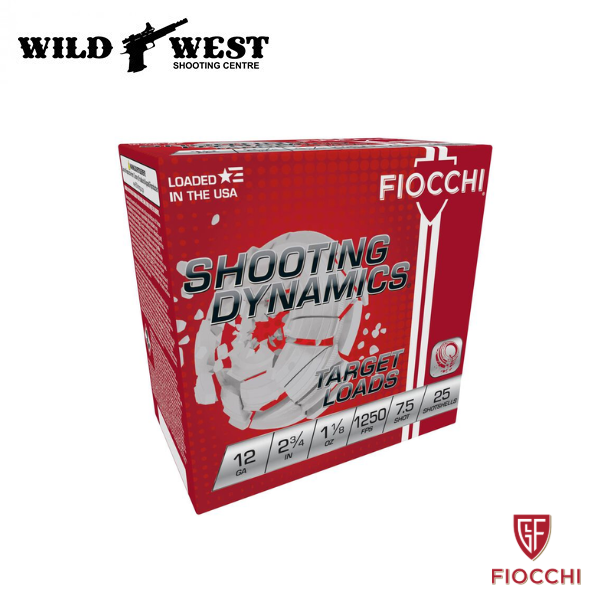 Fiocchi Shooting Dynamics 12ga. 2-3/4" 1-1/8oz. #7.5 1250fps - 250 Rounds